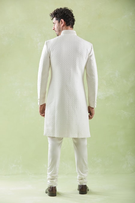 Vanshik Floral Butti Embroidered Sherwani Churidar Set 