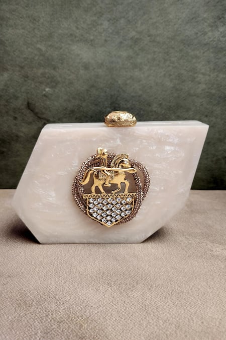 ADWITA BAGS & JEWELS Wired Horse Embellished Clutch Bag 