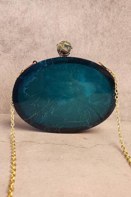 Shop Adwita Bags & Jewels Green Crystals, Stones Chaand And Embellished Clutch at Aza Fashions Shop_Adwita Bags & Jewels_Green Crystals, Stones Chaand And Embellished Clutch _at_Aza_Fashions