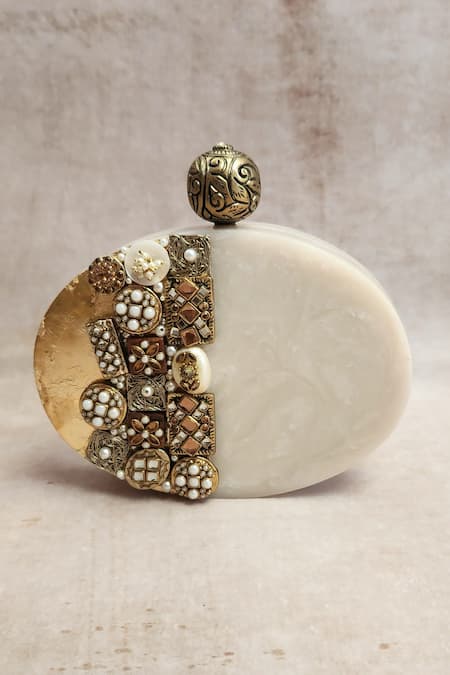 ADWITA BAGS & JEWELS The Araaish Floret Embellished Clutch 