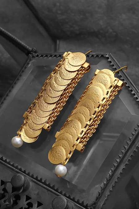 SUHANI PITTIE Embossed Coin Linear Earrings 