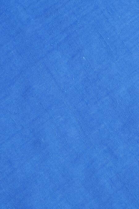 Shingora_Blue Plain Woven Shawl _at_Aza_Fashions