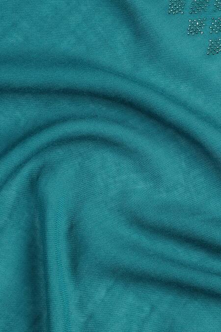 Shop_Shingora_Blue Swarovski Embellished Border Shawl _Online_at_Aza_Fashions