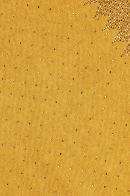 Shingora_Yellow Swarovski Embellished Shawl _at_Aza_Fashions