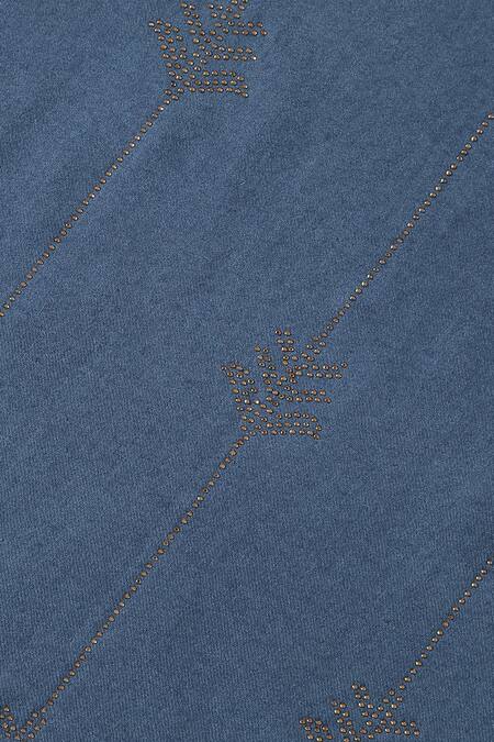 Shingora_Blue Swarovski Vine Embellished Stole _at_Aza_Fashions