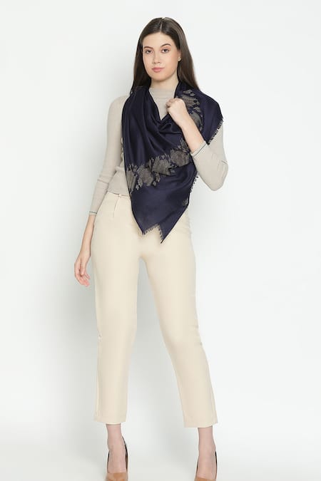 Shingora Blue Swarovski Glitch Embellished Stole Online at Aza Fashions Shingora_Blue Swarovski Glitch Embellished Stole _Online_at_Aza_Fashions