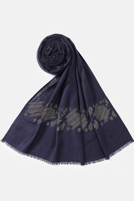 Buy Shingora Blue Swarovski Glitch Embellished Stole Online at Aza Fashions Buy_Shingora_Blue Swarovski Glitch Embellished Stole _Online_at_Aza_Fashions