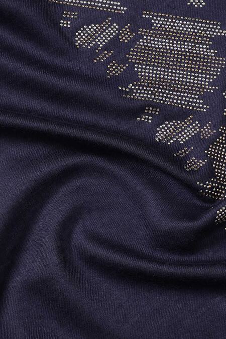 Shop Shingora Blue Swarovski Glitch Embellished Stole Online at Aza Fashions Shop_Shingora_Blue Swarovski Glitch Embellished Stole _Online_at_Aza_Fashions