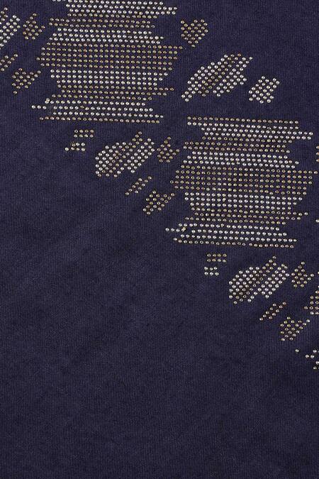 Shingora Blue Swarovski Glitch Embellished Stole at Aza Fashions Shingora_Blue Swarovski Glitch Embellished Stole _at_Aza_Fashions