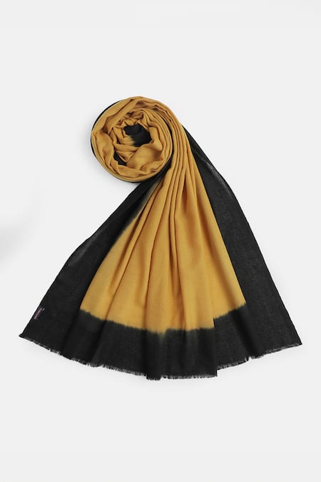 Buy_Shingora_Yellow Dobby Ombre Pattern Shawl _Online_at_Aza_Fashions