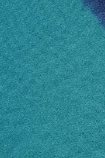 Shingora_Green Dobby Gradient Pattern Detail Shawl _at_Aza_Fashions