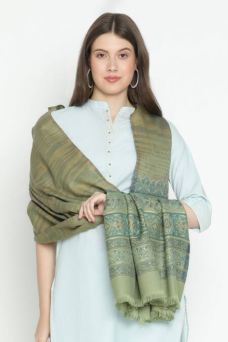 Shingora Jacquard Floral Mughal Pattern Shawl 