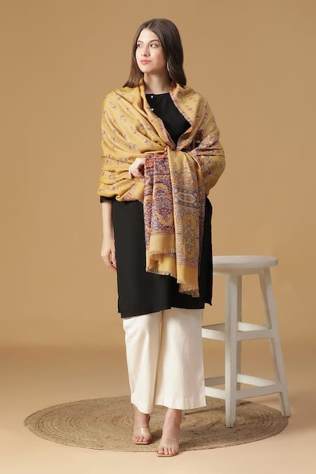 SHINGORA Jacquard Floral Pattern Shawl 