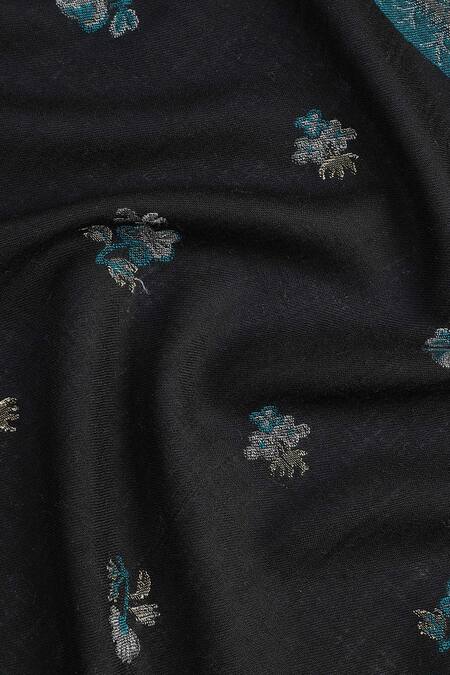 Shop_Shingora_Black Floral Pattern Shawl _Online_at_Aza_Fashions