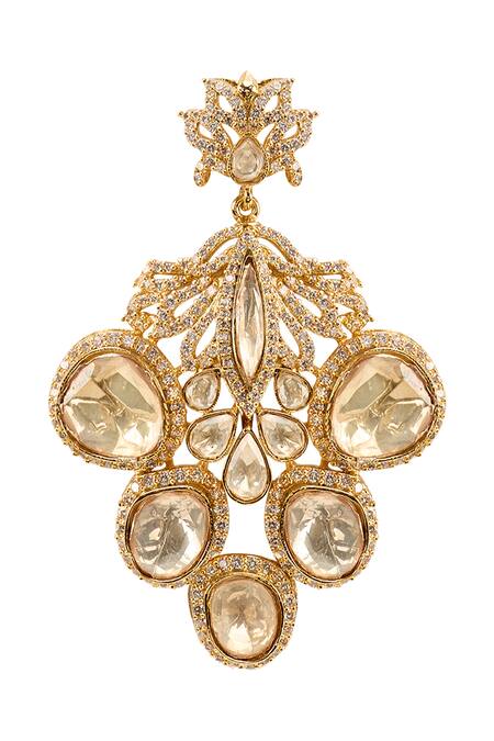 Buy_Opalina Soulful Jewellery_White Crystals Lunar Romance Embellished Earrings _Online_at_Aza_Fashions