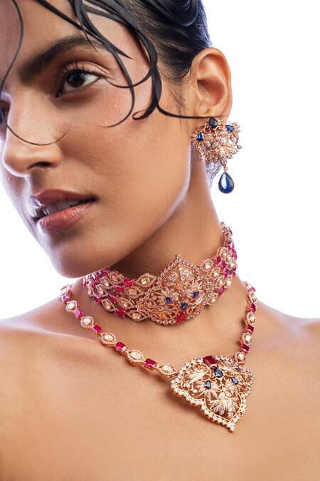 Buy_Opalina Soulful Jewellery_White Crystals Eyes Never Lie Embellished Earrings _Online_at_Aza_Fashions