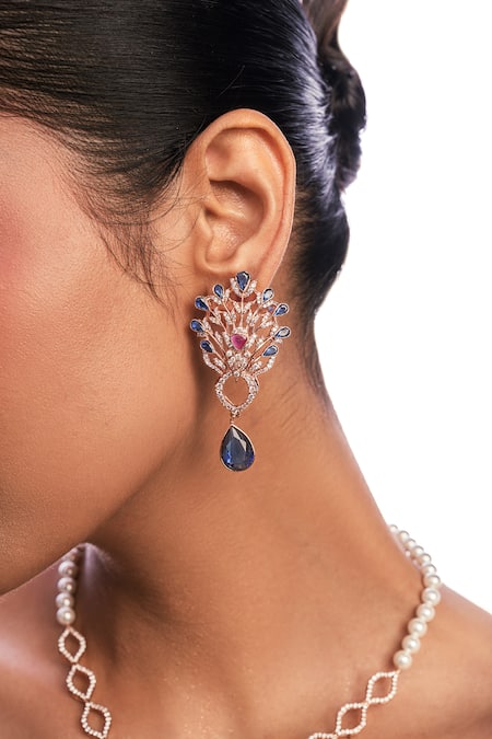 Opalina Soulful Jewellery White Sapphires A Timeless Tale Embellished Earrings 