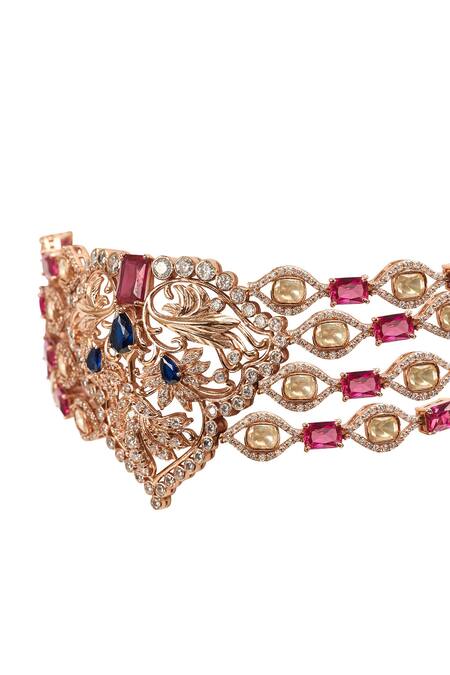 Buy Opalina Soulful Jewellery White Divine Promise Crystal Studded Choker Buy_Opalina Soulful Jewellery_White Divine Promise Crystal Studded Choker