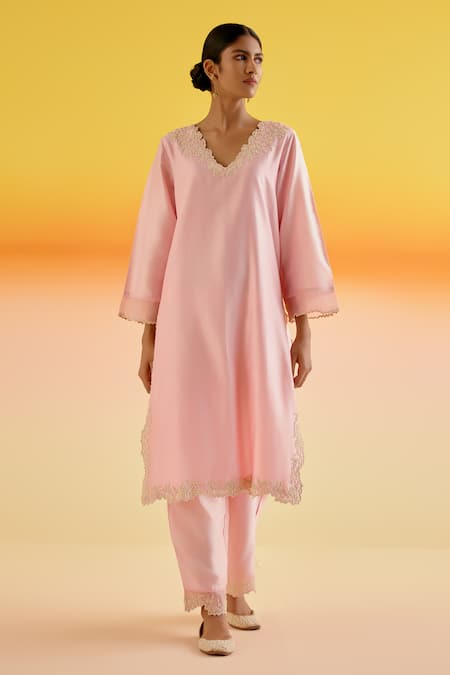 Amisha Kothari Ananya Dori Embroidered Kurta Pant Set 