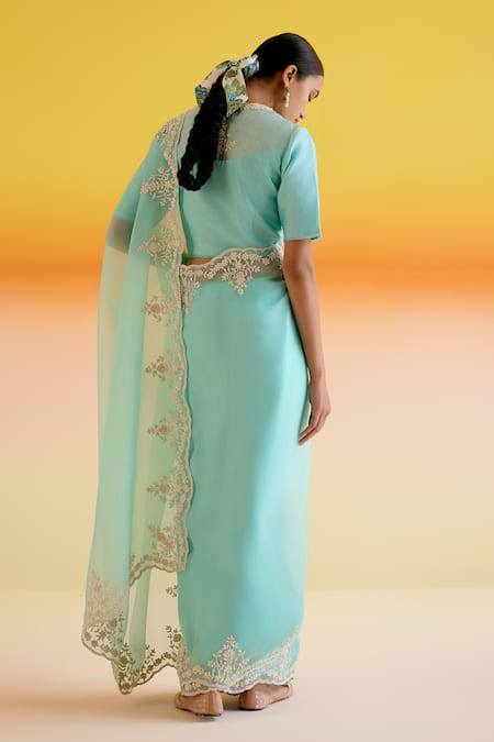 Amisha Kothari Samara Dori Embroidered Saree With Unstitched Blouse Piece 