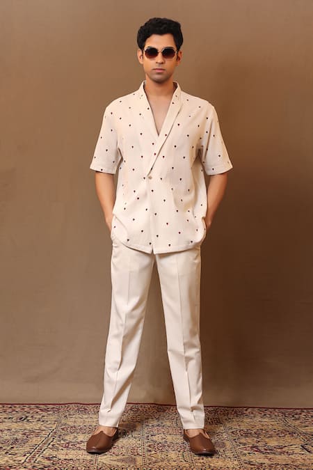 MATI Handwoven Cotton Solid Straight Pant 