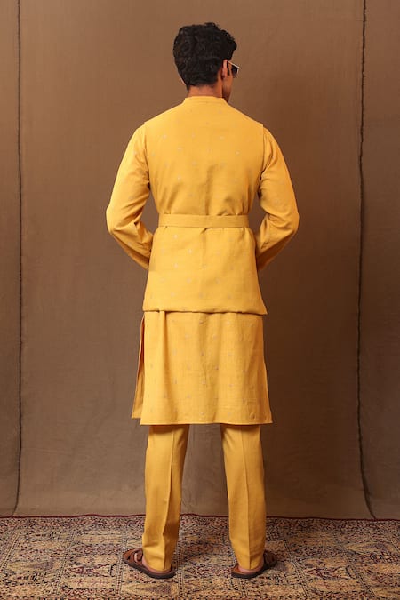 Mati Floral Hand Woven Yellow Bundi 