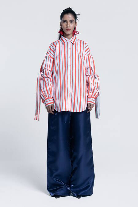 Pocketful Of Cherrie Blue Twill Mirage Solid Trouser Online at Aza Fashions Pocketful Of Cherrie_Blue Twill Mirage Solid Trouser _Online_at_Aza_Fashions