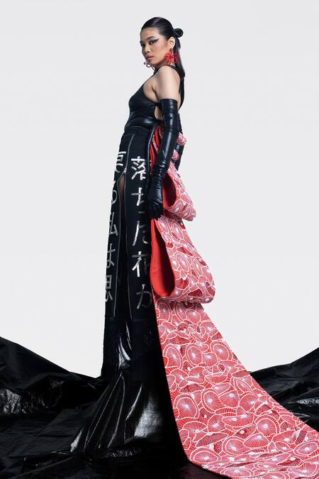 Pocketful Of Cherrie Black Lycra Halter Neck Bodysuit at Aza Fashions Pocketful Of Cherrie_Black Lycra Halter Neck Bodysuit_at_Aza_Fashions