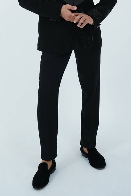 Buy Zardozi Zari Black Cotton Zari, Embroidery Zardozi Tuxedo Set Online at Aza Fashions Buy_Zardozi Zari_Black Cotton Zari, Embroidery Zardozi Tuxedo Set _Online_at_Aza_Fashions