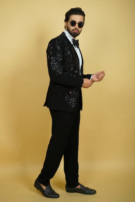 Zardozi Zari Embroidered Rabbit Motif Tuxedo Set 