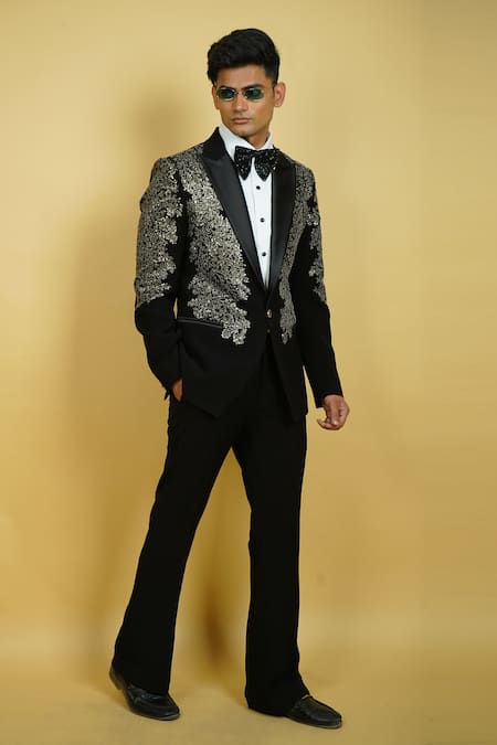 Zardozi Zari Sequin Embroidered Tuxedo Set 