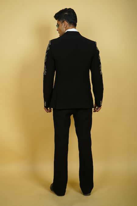 Zardozi Zari Sequin Embroidered Tuxedo Set 