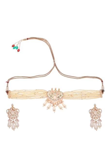 Minaki Chandani Kundan Embellished Choker Set 