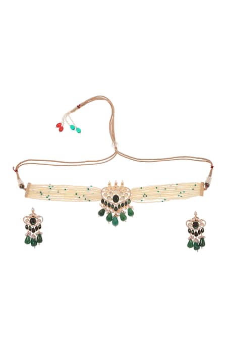 Minaki Misha Kundan Embellished Choker Set 
