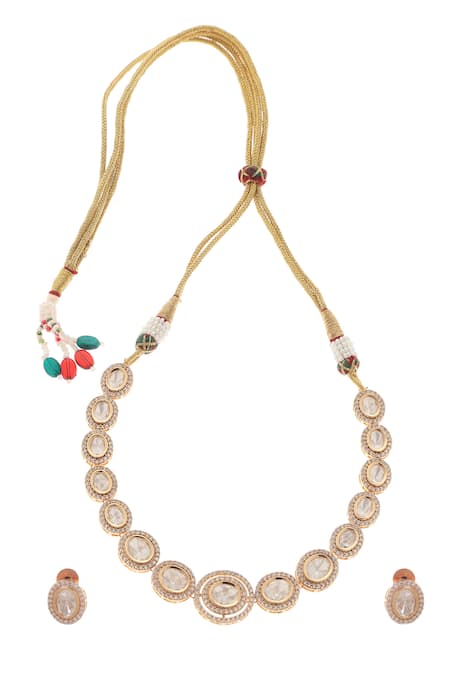 Minaki Aitbaar Polki Embellished Necklace Set 