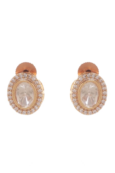 Shop_Minaki_Gold Plated Stones Aitbaar Polki Embellished Necklace Set _Online_at_Aza_Fashions