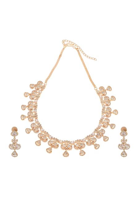 Minaki Inaaya Floret Carved Necklace Set 