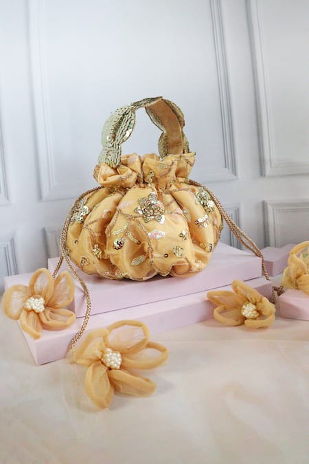 Soho Boho Studio By Aarti Thakur Vine Embroidered Sequined Potli 