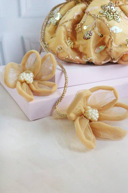 Soho Boho Studio By Aarti Thakur_Gold Embroidered Vine Sequined Potli _at_Aza_Fashions