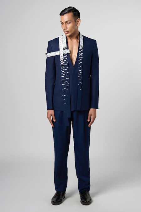 Line out line Cityscape Bead Embroidered Blazer 