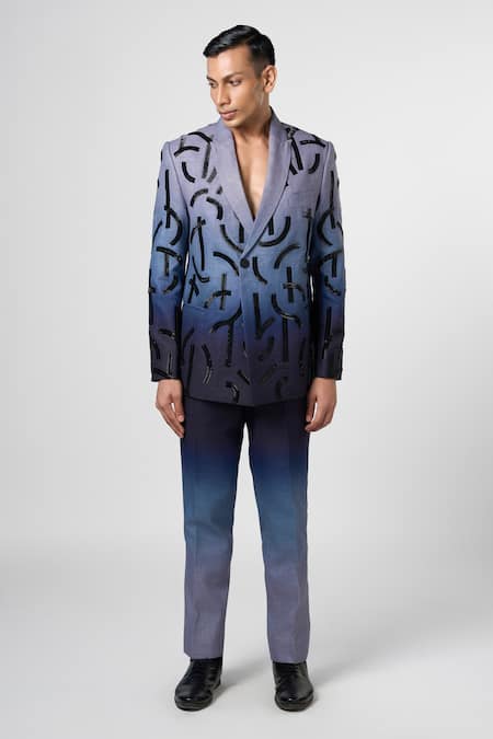 Line out line Ombre Stucco Embroidered Blazer 