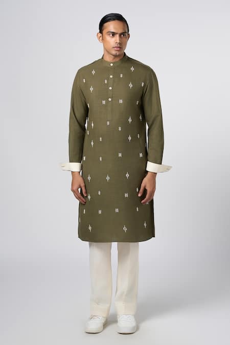 Line out line Bead Embroidered Kurta 