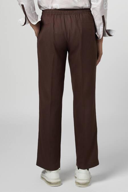 Buy_Line Out Line_Brown Matka Cotton Plain Pajama Pant_Online_at_Aza_Fashions