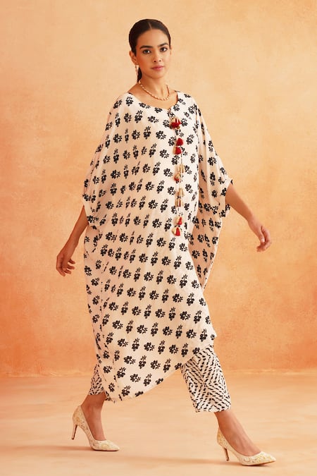 Palak & Mehak Maya Floral Print Kaftan Kurta & Pant Set 