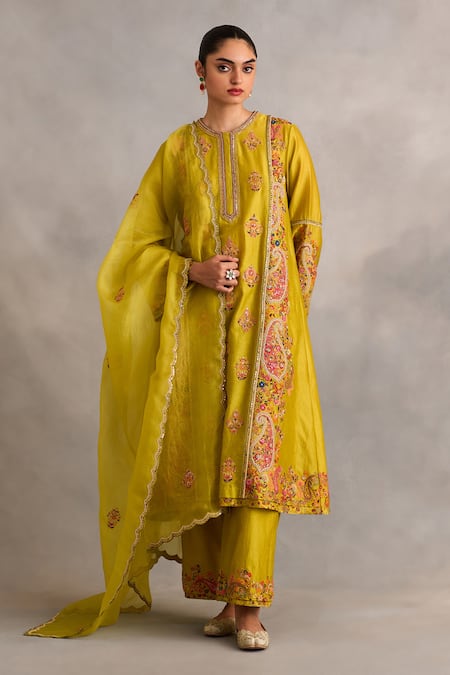 Petticoat Lane by Divya Paisley Embroidered A-Line Kurta Pant Set 