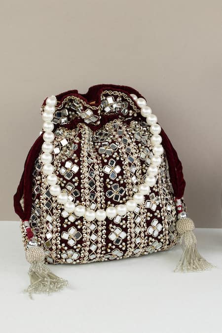 Nayaab by Sonia Noor Nama Sheesha Embellished Potli Bag 