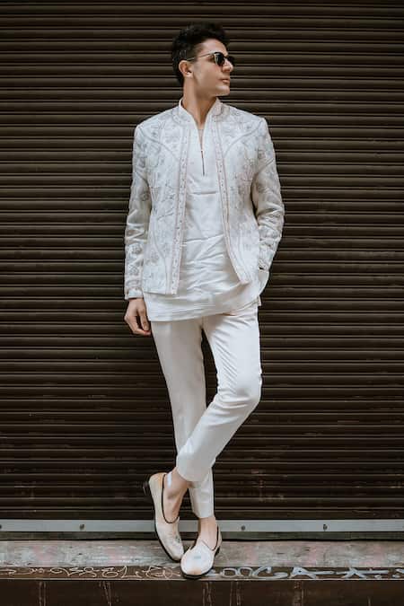 Jatin Malik Dahlia Short Jacket Kurta Set 