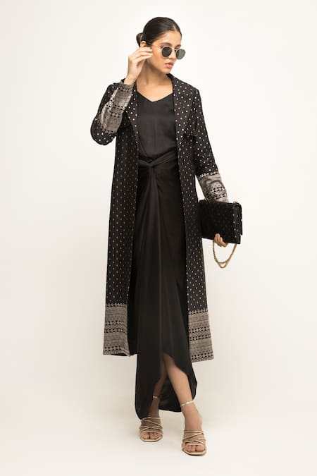 Sobariko Alaya Draped Asymmetric Dress With Jacket 