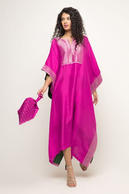 Sobariko Siya Brocade Silk Asymmetric Kaftan 