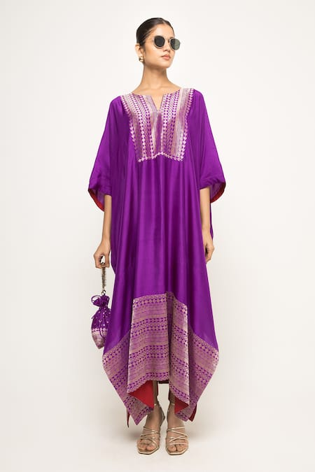 Sobariko Siya Silk Asymmetric Kaftan 